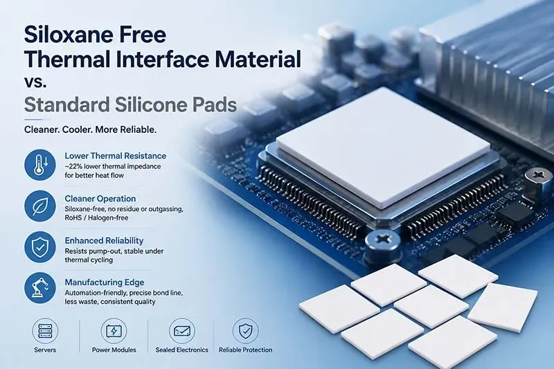 Siloxane Free Thermal Interface Material vs Standard Silicone Pads